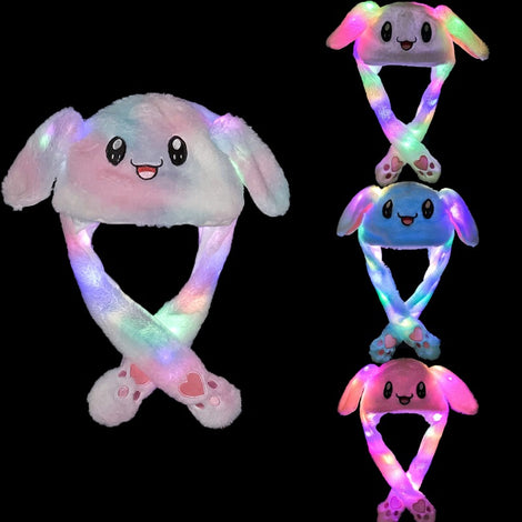 Bunny Caps – Winter Plush Ear Muffs with LED Lights