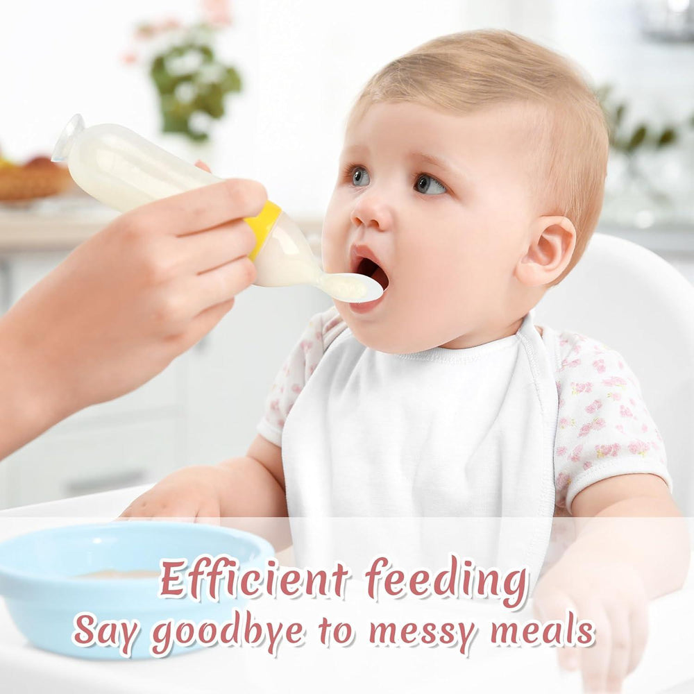 Infant Baby Silicone Feeding Bottle with Spoon