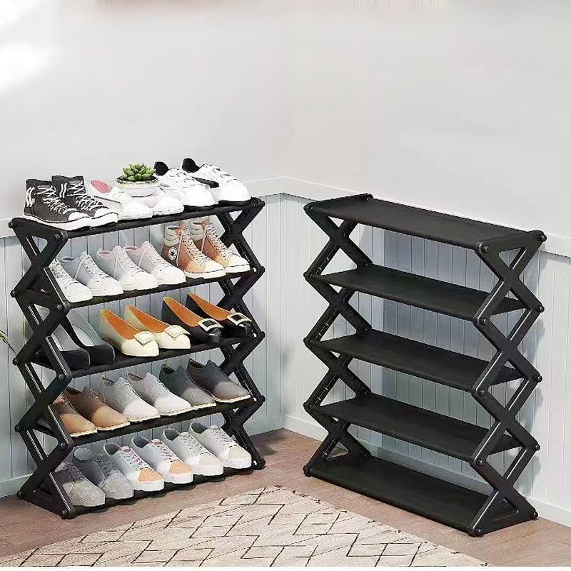 5-Layer X-Type Foldable Shoe Organizer Stand
