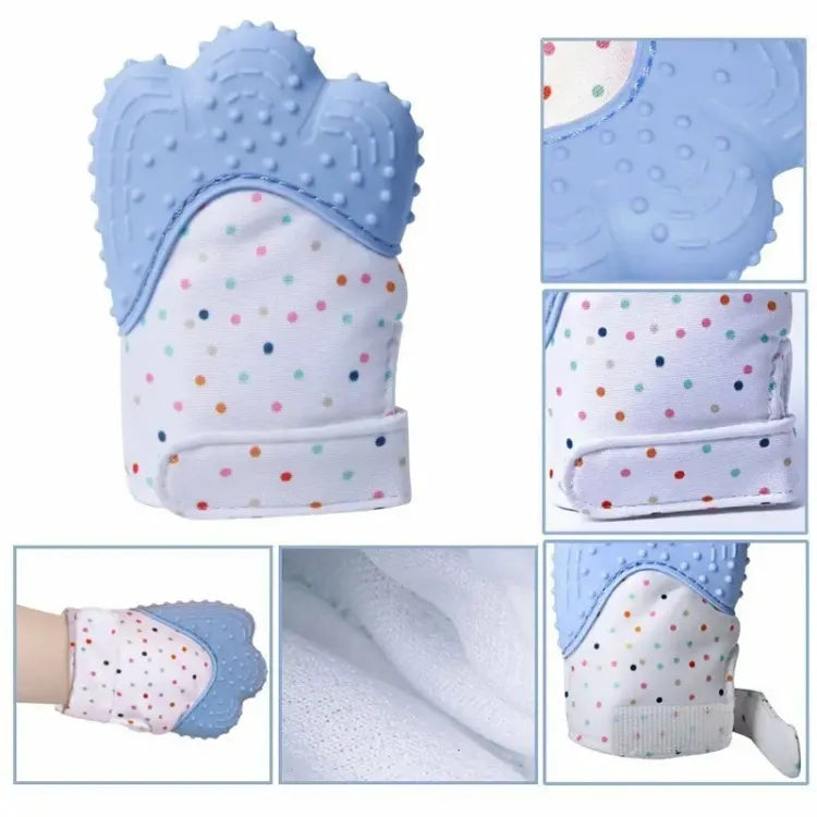 BABY SILICONE TEETHING MITTEN GLOVES