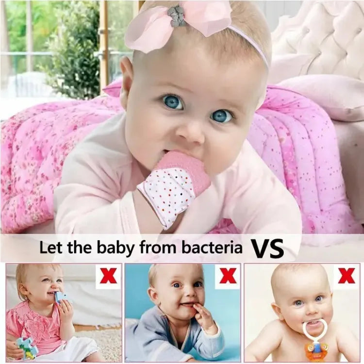 BABY SILICONE TEETHING MITTEN GLOVES