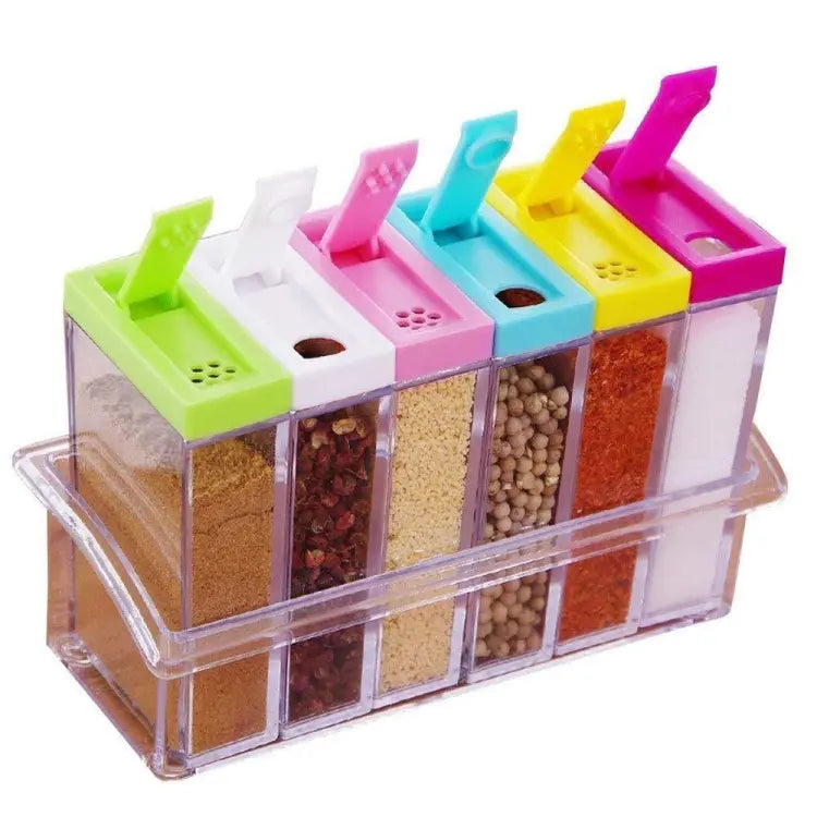 Spice Jars Dispenser Masala Rack – Set of 6