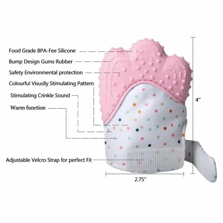 BABY SILICONE TEETHING MITTEN GLOVES