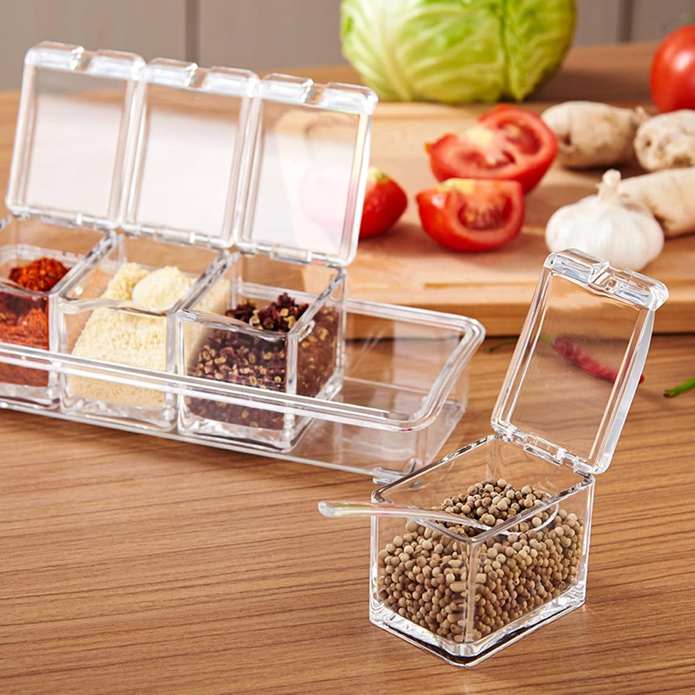 Crystal Seasoning Box with 4 Compartments