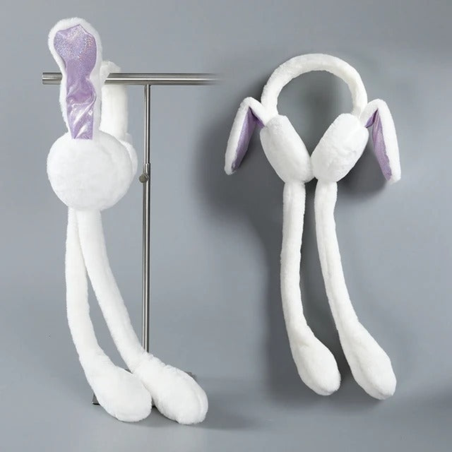 Cute Jumping Rabbit Earmuffs Hat