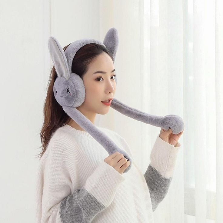 Cute Jumping Rabbit Earmuffs Hat