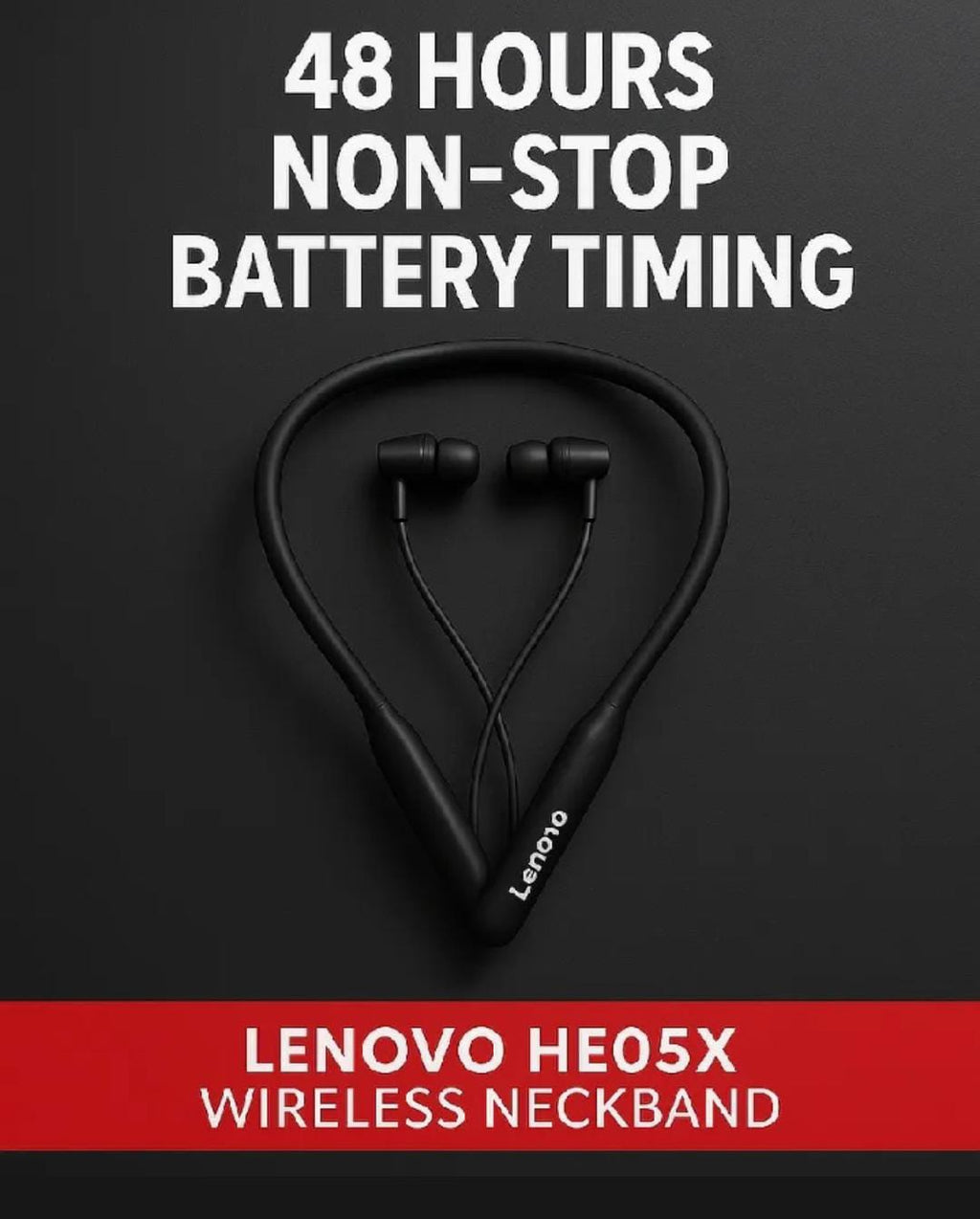 Lenovo HE05X Wireless Bluetooth Neckband Earphones