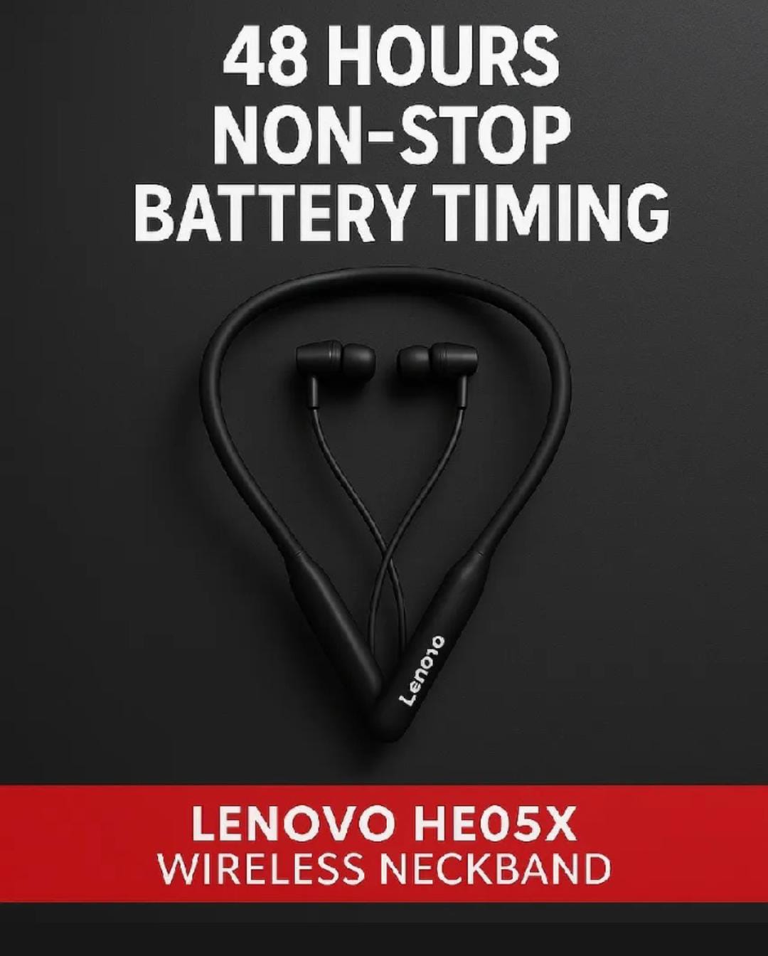Lenovo HE05X Wireless Bluetooth Neckband Earphones
