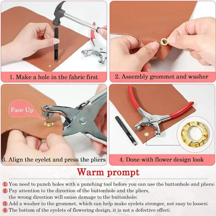 Snap Fastener Pliers with 50 Buttons Set