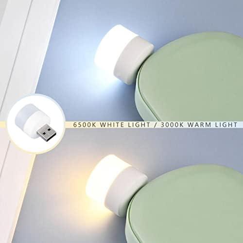 1 Piece USB Lamp Mini LED Night Light Power Bank Charging USB Book Lights Small Round Reading Desk Lamp Bulb