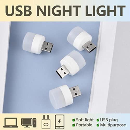 1 Piece USB Lamp Mini LED Night Light Power Bank Charging USB Book Lights Small Round Reading Desk Lamp Bulb