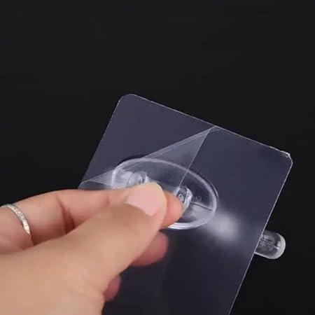 6 transparent self-adhesive hooks