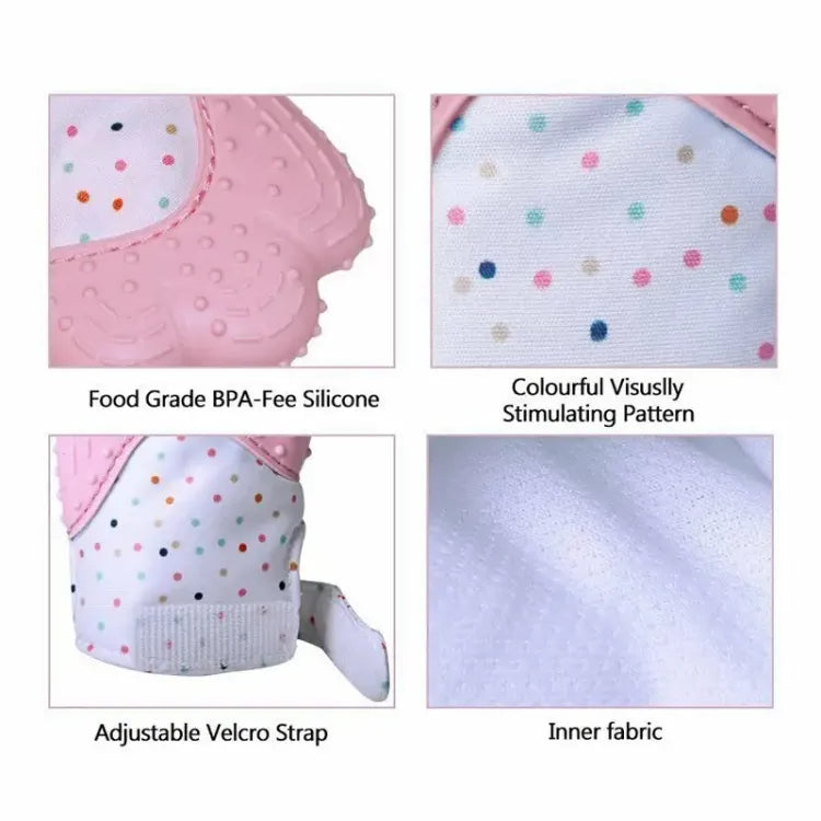 BABY SILICONE TEETHING MITTEN GLOVES