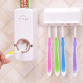 Touch-Free Toothpaste Dispenser with Wall Brush Holder
