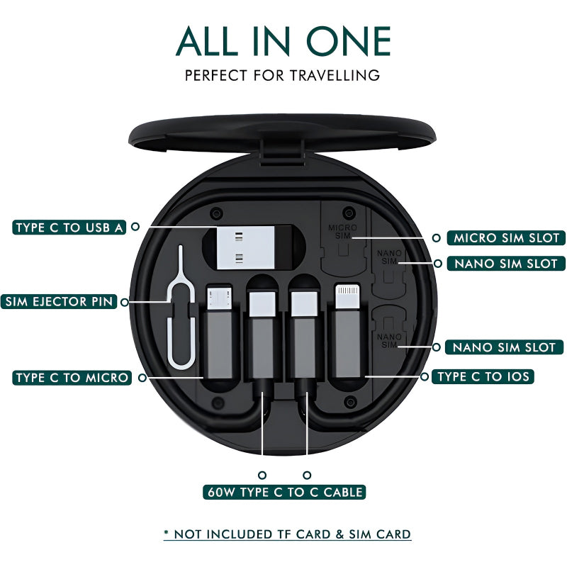 60W Multifunctional Fast Charging Data Cable Set