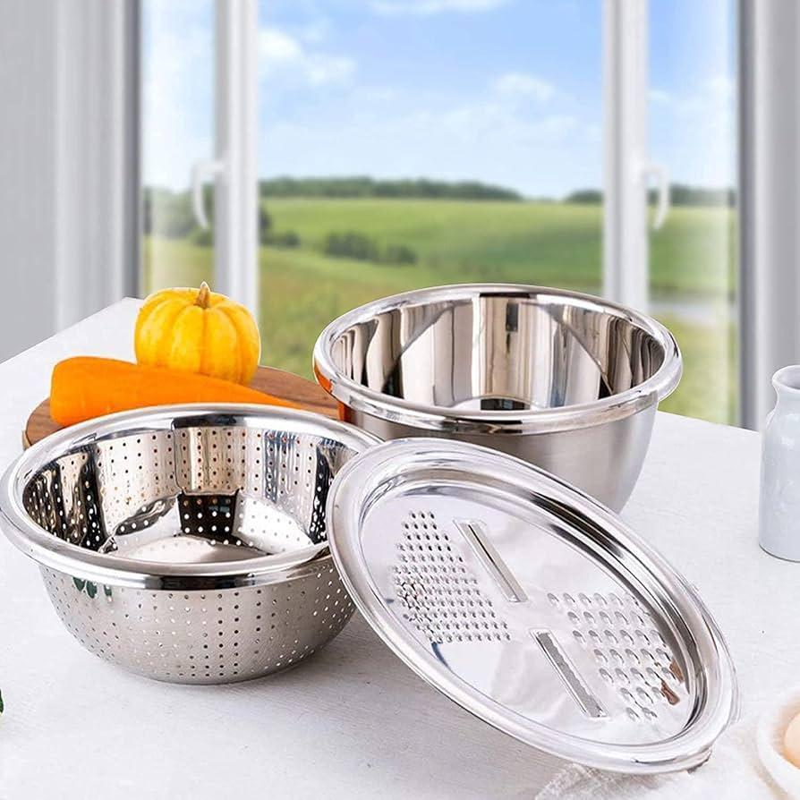 3in1 Stainless Steel Vegetable Slicer Cutter Bowl