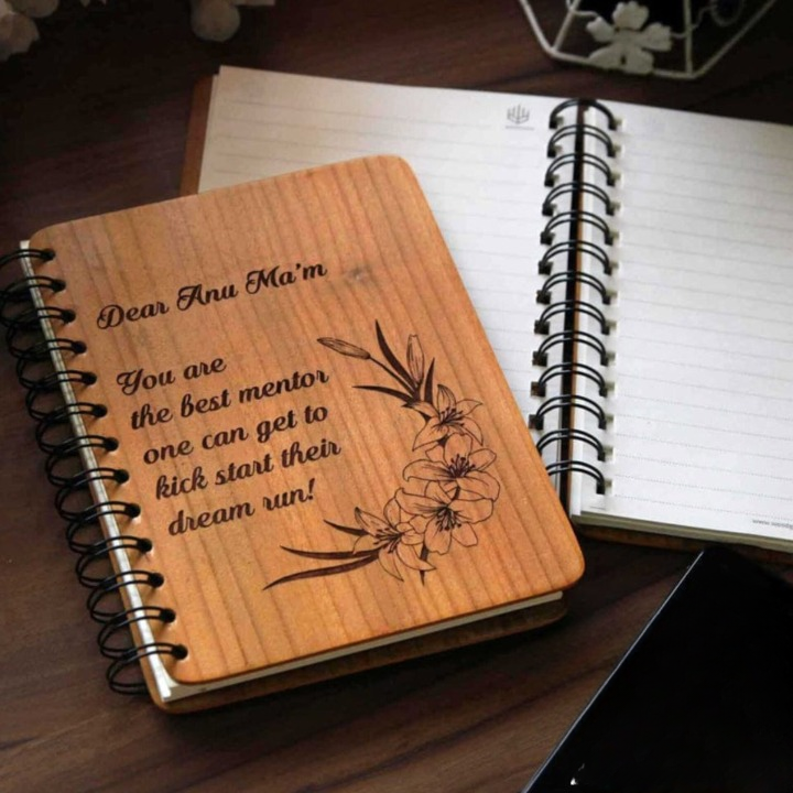 Personalised Wooden Diary With Photo / Name