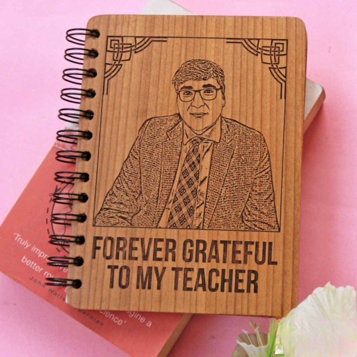 Personalised Wooden Diary With Photo / Name
