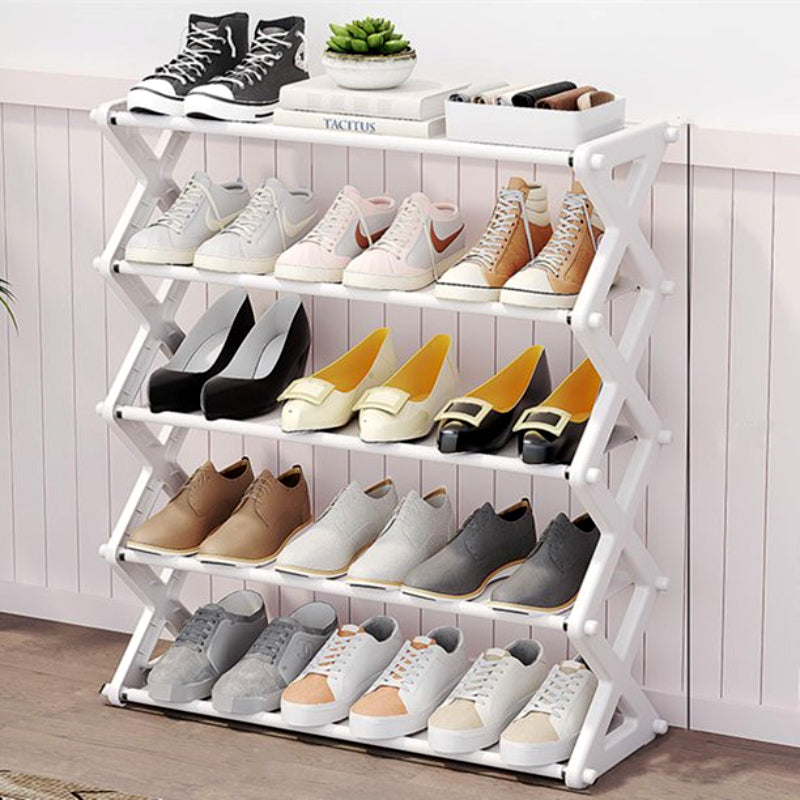 5-Layer X-Type Foldable Shoe Organizer Stand