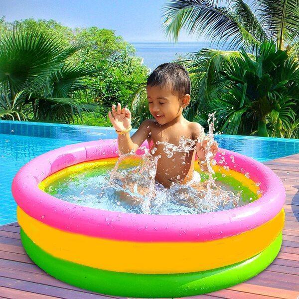 Rainbow Inflatable Pool for Kids (2 Feet)
