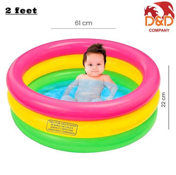 Rainbow Inflatable Pool for Kids (2 Feet)