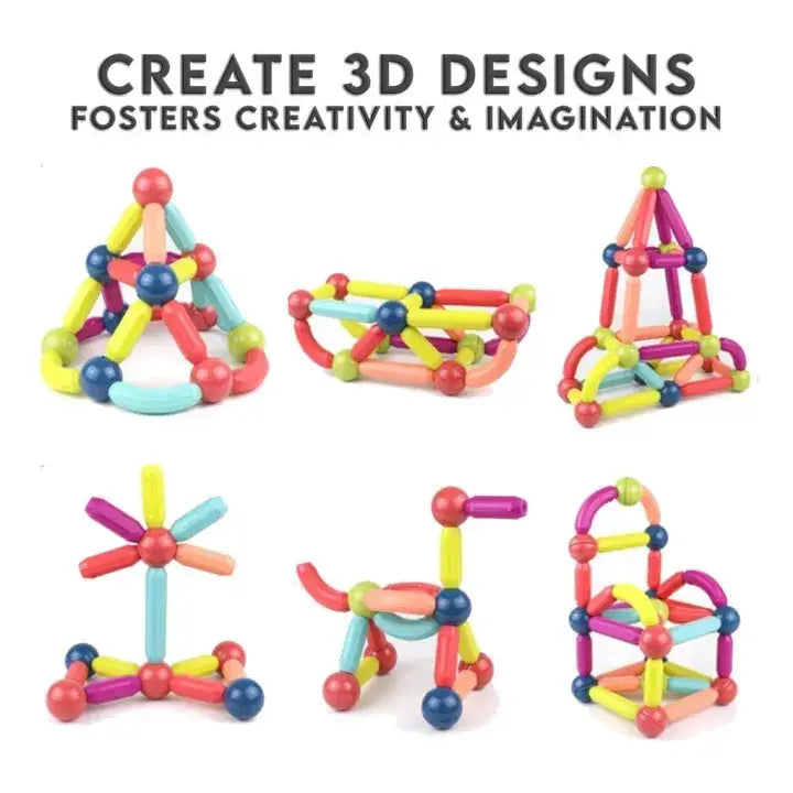 Magnetic Building Set for Kids 3+ Multicolor Plastic