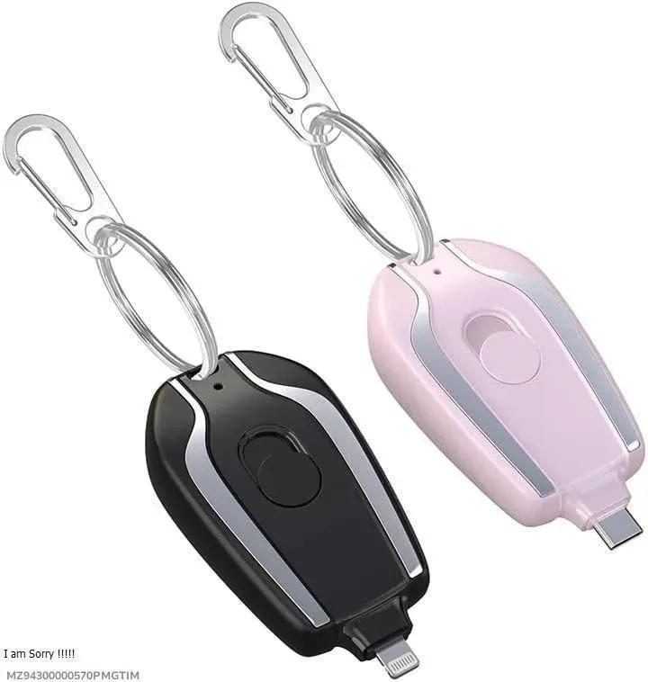 USB-C Keychain Power Bank Black Pink ABS