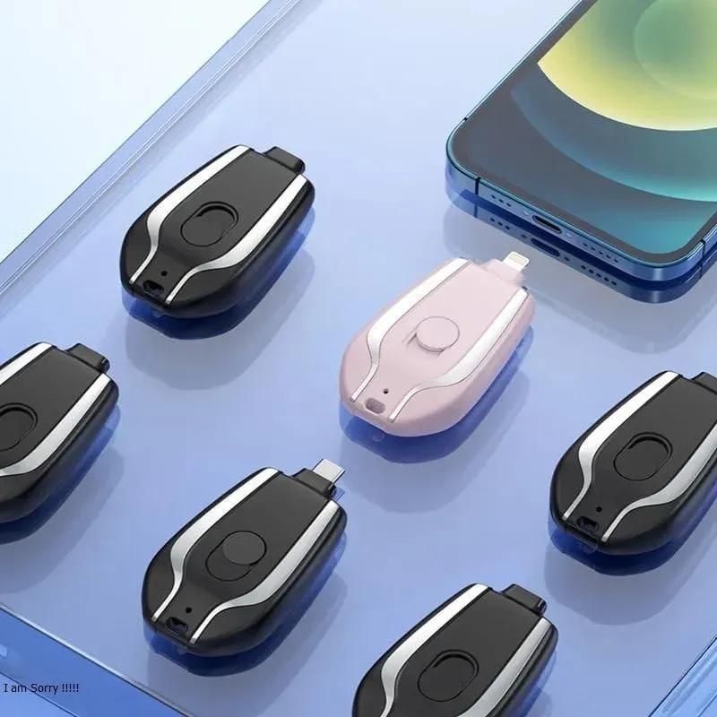 USB-C Keychain Power Bank Black Pink ABS