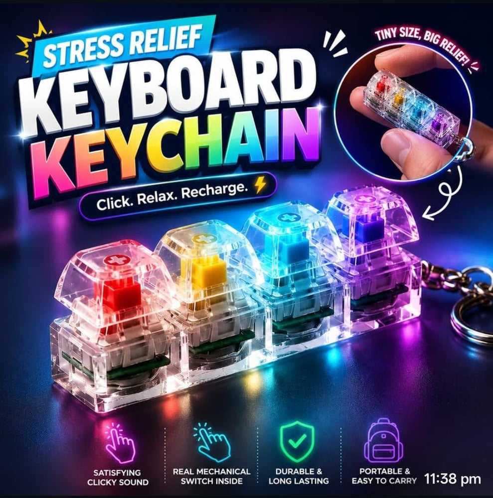 Stress Relief Keyboard Keychain