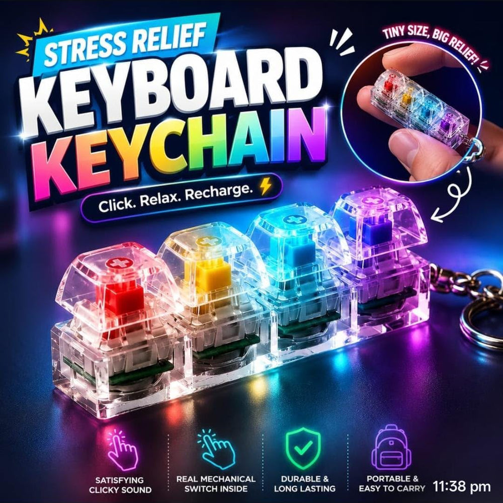 Stress Relief Keyboard Keychain
