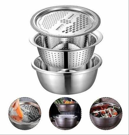 3in1 Stainless Steel Vegetable Slicer Cutter Bowl