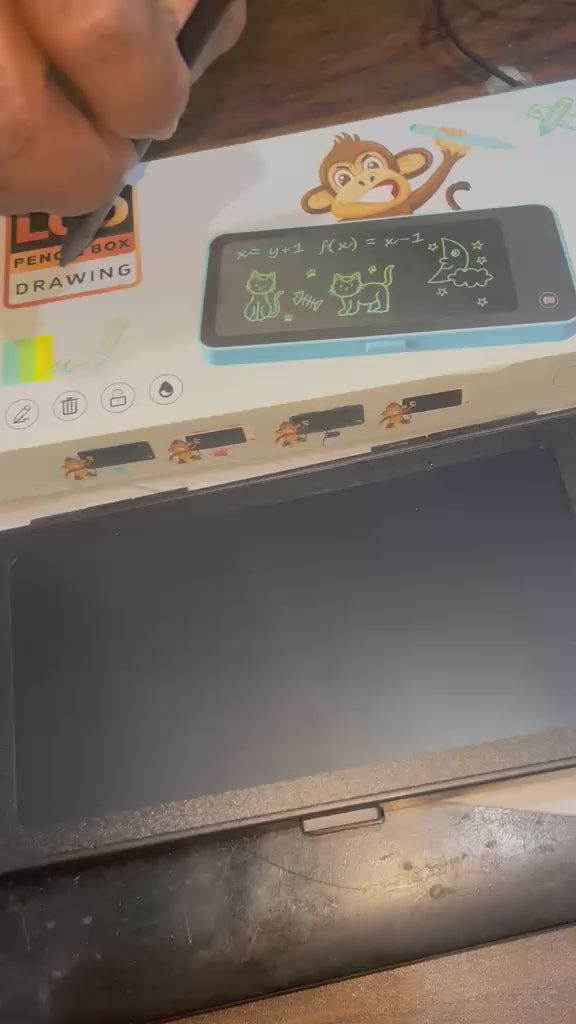 Pencil Box with LCD Writing Tablet