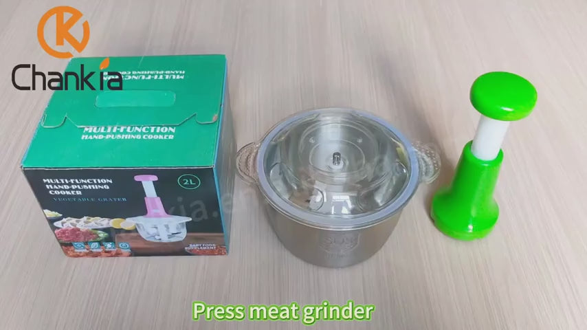 Large 2L Bowl Vegetable Chopper & Meat Mincer