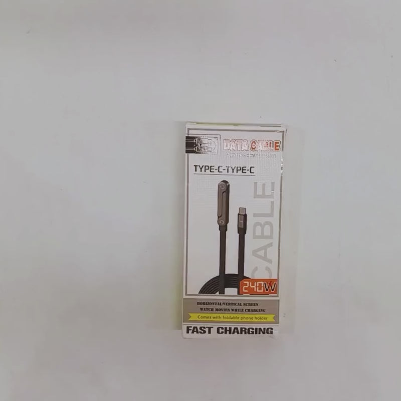 USB-C Fast Charging Cable with Foldable Phone Stand